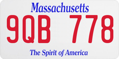 MA license plate 9QB778
