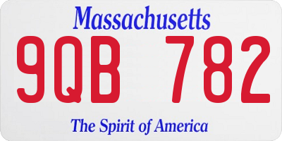 MA license plate 9QB782