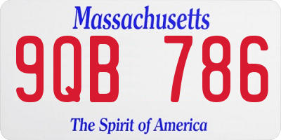 MA license plate 9QB786