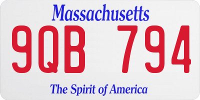 MA license plate 9QB794