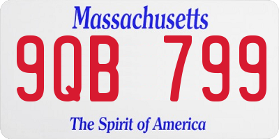 MA license plate 9QB799
