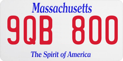 MA license plate 9QB800