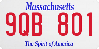 MA license plate 9QB801