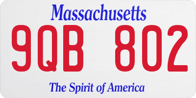 MA license plate 9QB802