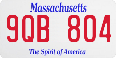 MA license plate 9QB804