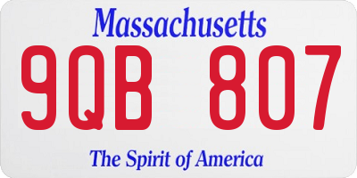 MA license plate 9QB807