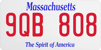 MA license plate 9QB808