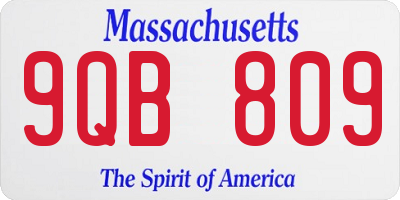 MA license plate 9QB809