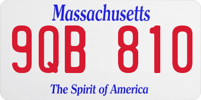 MA license plate 9QB810