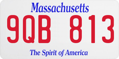 MA license plate 9QB813