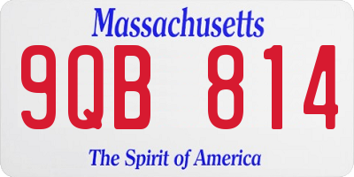MA license plate 9QB814