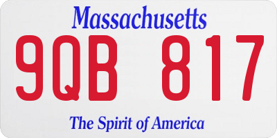 MA license plate 9QB817