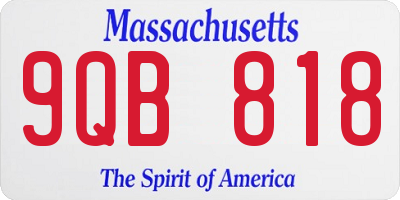 MA license plate 9QB818
