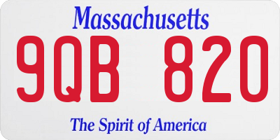 MA license plate 9QB820