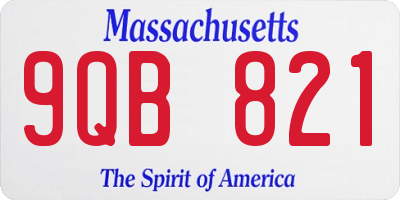 MA license plate 9QB821