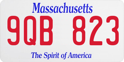 MA license plate 9QB823