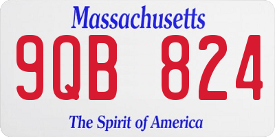MA license plate 9QB824