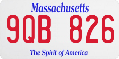 MA license plate 9QB826
