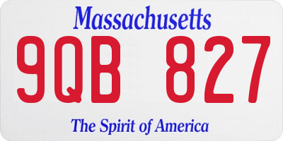 MA license plate 9QB827