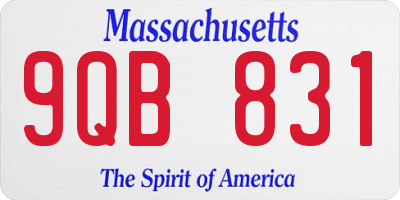 MA license plate 9QB831