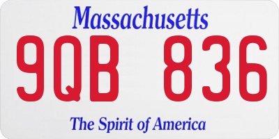 MA license plate 9QB836