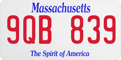 MA license plate 9QB839