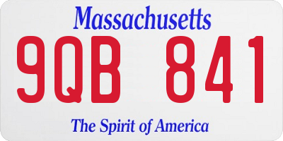 MA license plate 9QB841