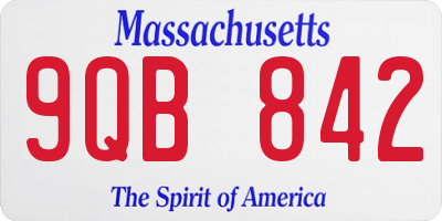 MA license plate 9QB842