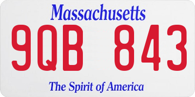 MA license plate 9QB843