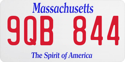 MA license plate 9QB844