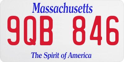 MA license plate 9QB846