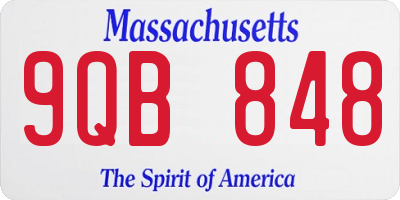 MA license plate 9QB848