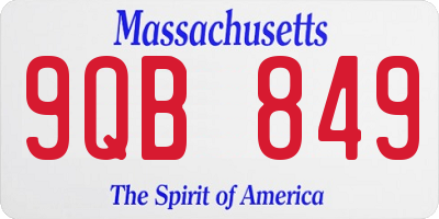 MA license plate 9QB849