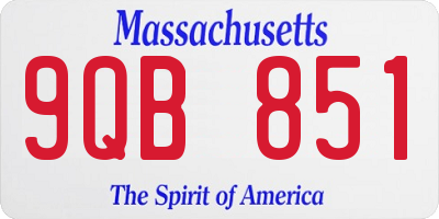 MA license plate 9QB851
