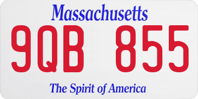 MA license plate 9QB855