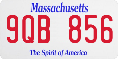 MA license plate 9QB856