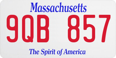 MA license plate 9QB857