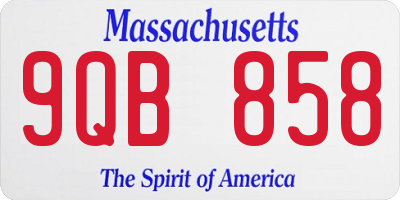 MA license plate 9QB858