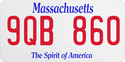 MA license plate 9QB860