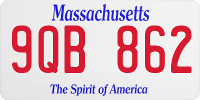 MA license plate 9QB862