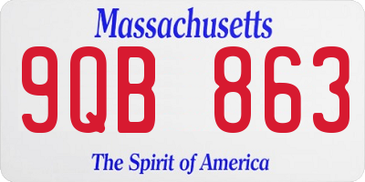 MA license plate 9QB863
