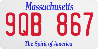 MA license plate 9QB867