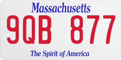 MA license plate 9QB877