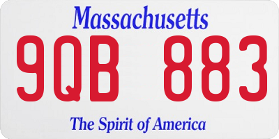 MA license plate 9QB883
