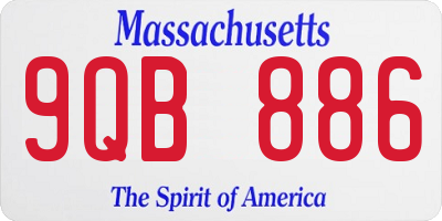 MA license plate 9QB886