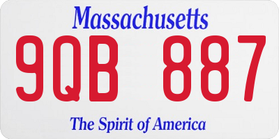 MA license plate 9QB887