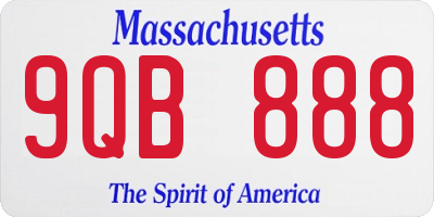 MA license plate 9QB888