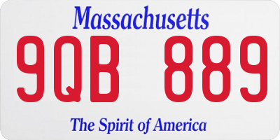 MA license plate 9QB889