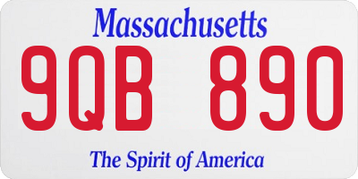 MA license plate 9QB890