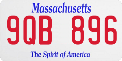 MA license plate 9QB896